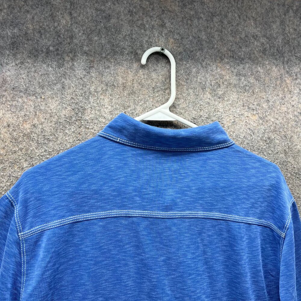 Johnston & Murphy Polo Shirt Mens XL Blue Preppy Dress Heather Vintage Golf - Picture 10 of 11